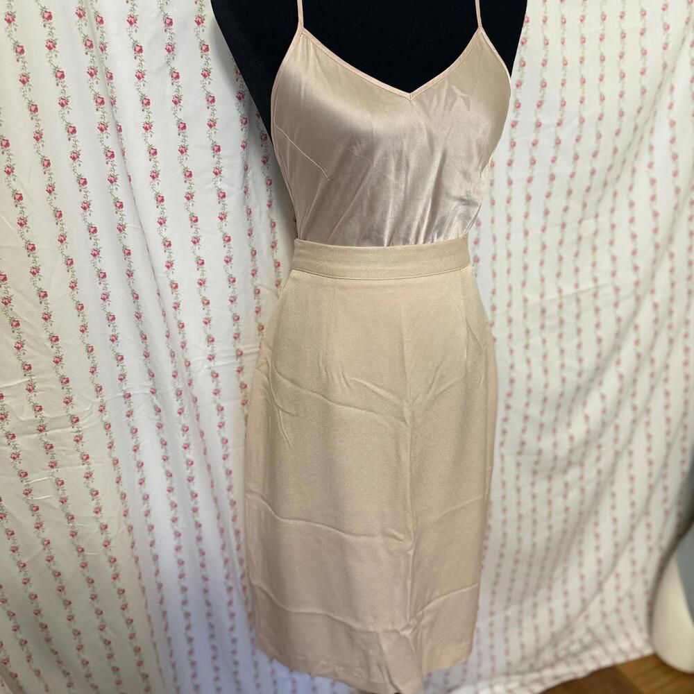 Vintage 80s Dorlene Peach Pencil Skirt Made in Canada size M/L